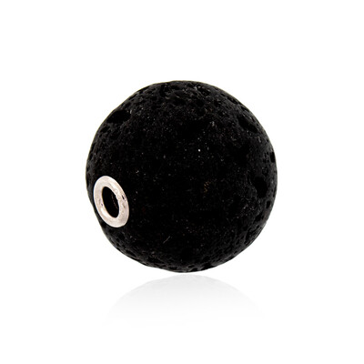 Pendentif en argent et Lave noire (MONOSONO COLLECTION)