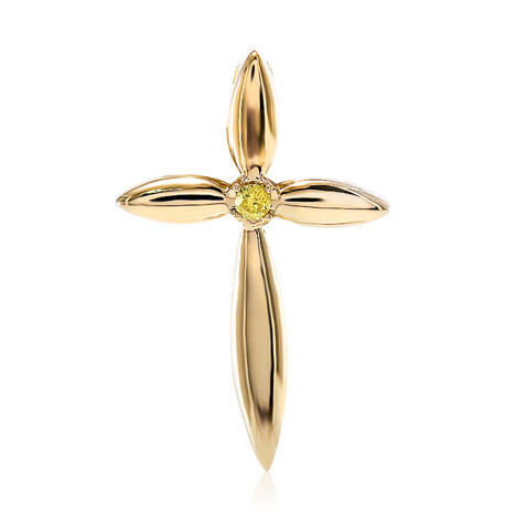 Zilveren hanger met een I2 Gele Diamant