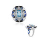Swiss Blue Topaz Silver Ring (Adela Silber)
