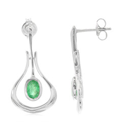 Pendientes en plata con Esmeralda de Bahía