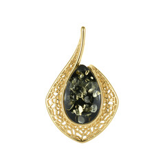Pendentif en argent et Ambre baltique