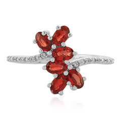 Anillo en plata con Rubí rojo atardecer