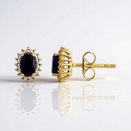 Pendientes en plata con Zafiro azul de Madagascar