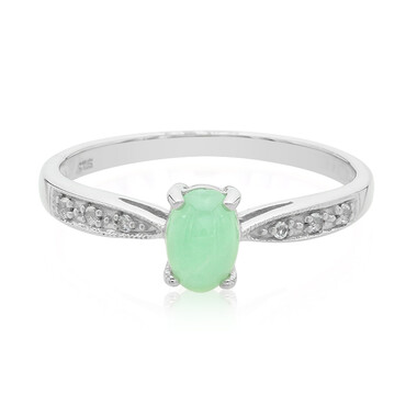 Anillo en plata con Crisoprasa imperial