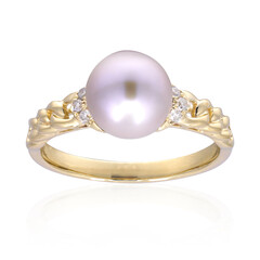 Anillo en oro con Perla rosa Freshwater (CIRARI)