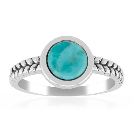 Anello in argento con Turchese Kingman Mohave Blu (Jones Lee)