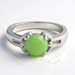 Anello in argento con Crisoprasio Imperiale