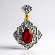 Pendentif en or et Rubellite AAA du Brésil