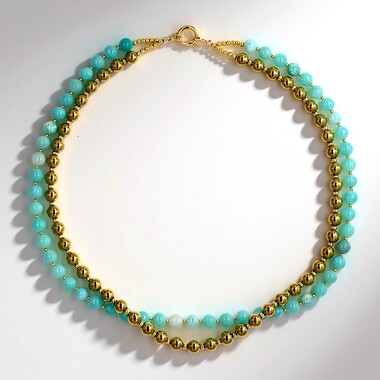 Collana in argento con Amazzonite (Riya)