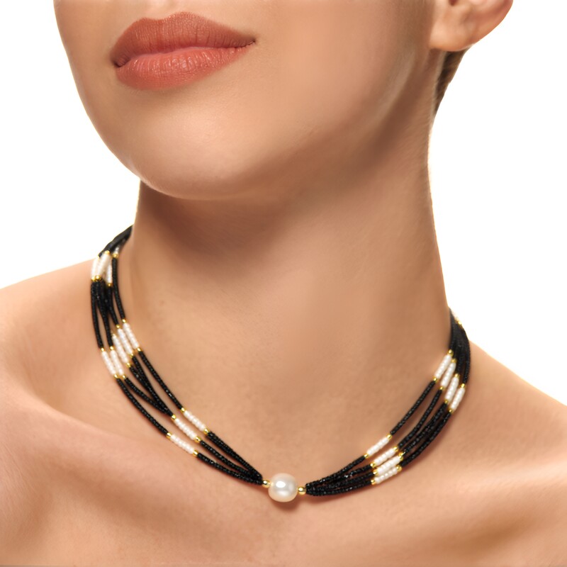 Edelstein-Silberhalskette (Riya)