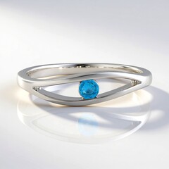 Anello in argento con Apatite Blu Neon