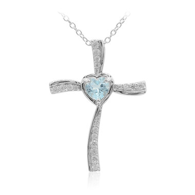 Collier en argent et Topaze bleu ciel
