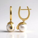 Orecchini in oro con Perla Bianca dei Mari del Sud (Michelle Albala)