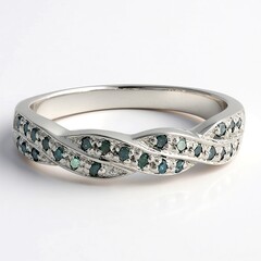 Anello placcato in platino con Diamante Fancy