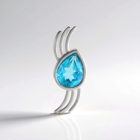 Pendentif en argent et Topaze de couleur Paraiba  (MONOSONO COLLECTION)