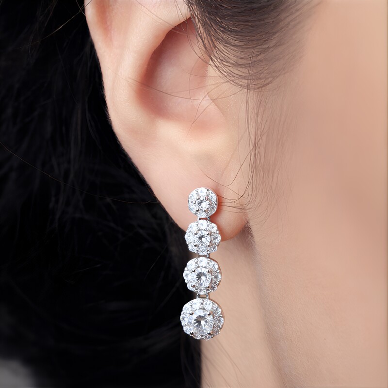 Zircon Silver Earrings