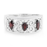 Mosambik-Granat-Silberring