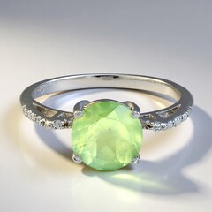 Anello in argento con Prehnite