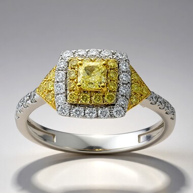 Anillo en oro con Diamante amarillo SI2 (CIRARI)