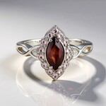 Anello in argento con Zircone Mogano