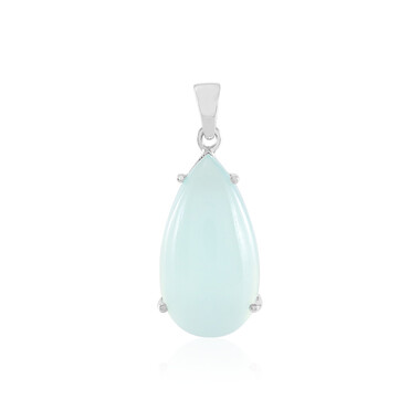 Zilveren hanger met een Aqua Chalcedoon