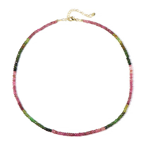 Zilveren halsketting met roze toermalijnen