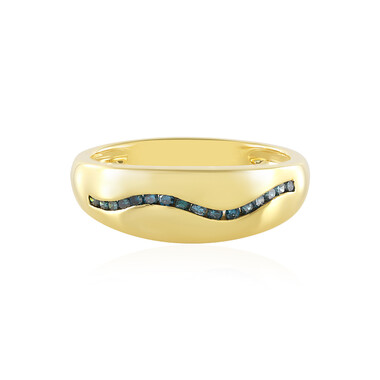 Blauer I2 Diamant-Silberring
