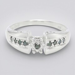 Anello placcato in platino con Diamante Fancy