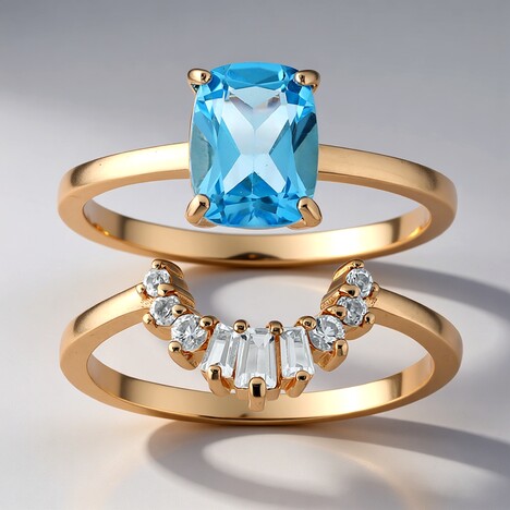 Anello in argento con Topazio Blu Svizzero