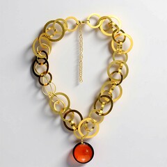 Collana in acciaio inossidabile con Ambra Baltica