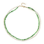 Zilveren halsketting met Tanzania Tsavorieten (Riya)