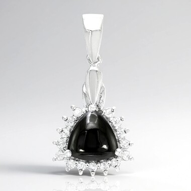 Pendentif en argent et Hématite noire