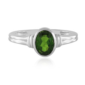 Anello in argento con Diopside Russo