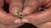 Zilveren ring met een gele beril