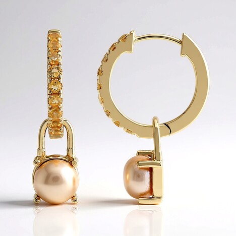 Orecchini in argento con Perla d'Acqua Dolce Pesca