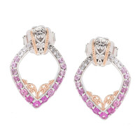 Pink Sapphire Silver Earrings (Gems en Vogue)