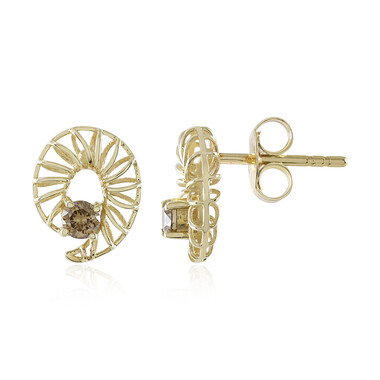 I2 Champagner-Brillant-Goldohrringe (Ornaments by de Melo)