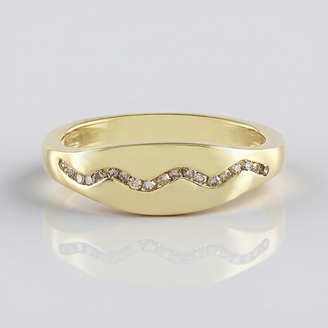 Anello in argento con Diamante Champagne I2