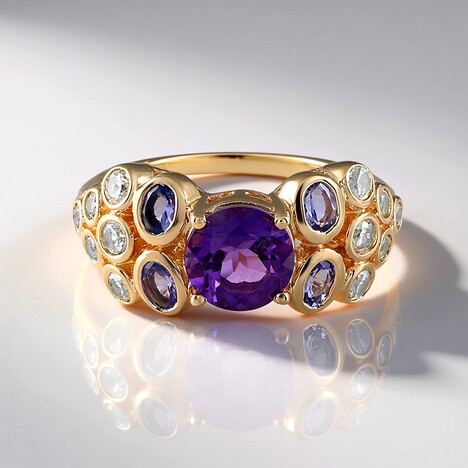 Anello in argento con Ametista Siberiana (Adela Silber)