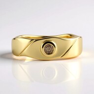 Bague en argent et Diamant chocolat I2