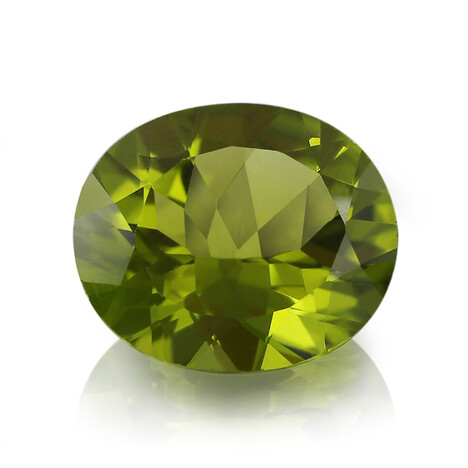 Kaschmir-Peridot 7,12 ct in Sammler-Box