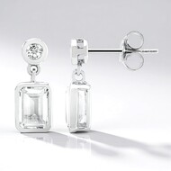 Pendientes en plata con Topacio blanco