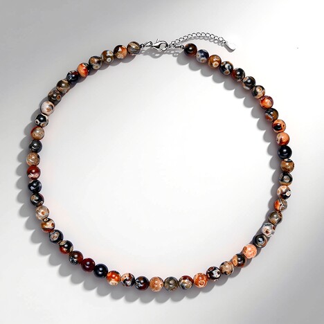 Collana in argento con Agata nera Gu Jiao
