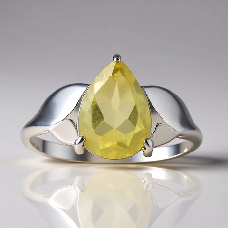 Anello in argento con Citrino Limone
