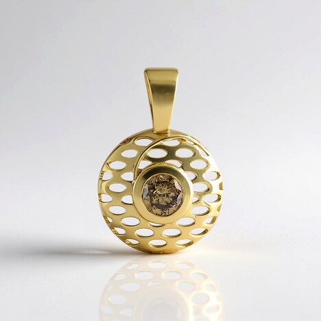 Ciondolo in oro con Diamante Champagne I2 (Ornaments by de Melo)