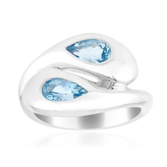 Zilveren ring met Mozambiqe aquamarijnen (Pallanova)