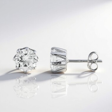 Pendientes en plata con Topacio blanco