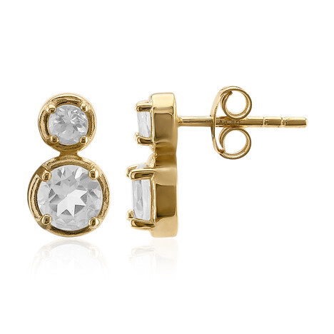 Weißer Topas-Silberohrringe