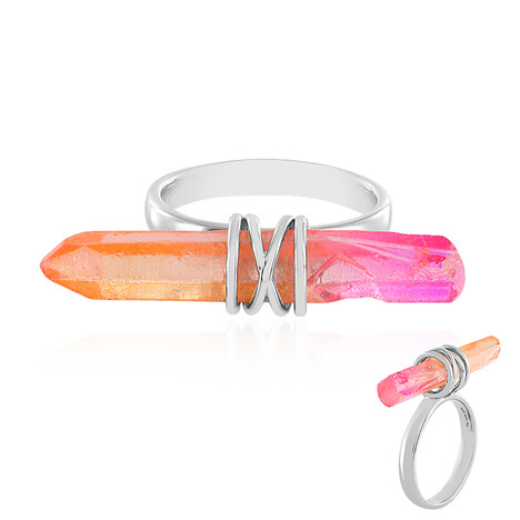 Anillo en plata con Cuarzo multicolor (MONOSONO COLLECTION)