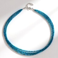 Neonblauer Apatit-Silberhalskette